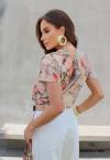 BLUSA FEMININA ESTAMPA FLORAL doce de leite PERFECT WAY