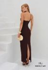 VESTIDO MAXI MIDI FEMININO marrom ( cafe) PERFECT WAY