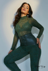 BODY CACHARREL MANGA LONGA + TOP verde PERFECT WAY