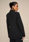 BLAZER C/ GOLA BOTOES DE METAIS FEMININO PRETO PERFECT WAY