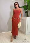 VESTIDO FEMININO MIDI TELHA PERFECT WAY