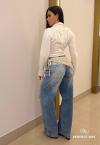 CALÇA JEANS  CÓS INTERMEDIARIO FEMININA JEANS DESTROYED PERFECT WAY