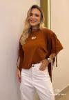 T- SHIRTS CROPPED  BORD INDUSTRIAL  FEMININA TERRACOTA PERFECT WAY