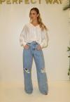 CAMISA FRENTE TRANSPASSADA EM NÓ OFF WHITE PERFECT WAY