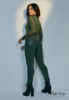 BODY CACHARREL MANGA LONGA + TOP verde PERFECT WAY