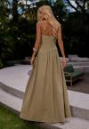 VESTIDO LONGO DECT ASSIMETRICO FEMININO MATCHA PERFECT WAY
