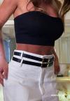 TOP FEMININO SEM ALÇA PRETO PERFECT WAY