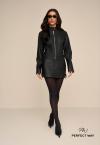 SAIA COURO ( PU) C/ MARTINGALE FEMININA PRETO PERFECT WAY