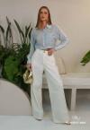CAMISA CROPPED OVER  FEMININA AZUL CLARO PERFECT WAY