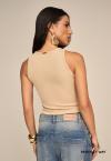CROPPED REGATA TEC RIBANA FEMININA bege PERFECT WAY