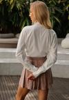CAMISA VISCOSE C/ REC BOTOES FRENTE E PUNHOS FEMININA OFF WHITE PERFECT WAY