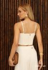 CROPPED FEMININO BORDADO OFF WHITE PERFECT WAY