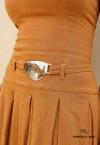 VESTIDO MIDI FEMININO COM PREGAS AMENDOA PERFECT WAY