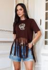 T- SHIRTS BORD INDUSTRIAL C/ MAX FRANJA FEMININA CACAU PERFECT WAY