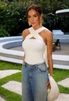 BODY  C/ FAIXA TRANSPASSADA FEMININO OFF WHITE PERFECT WAY
