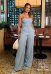 CALÇA FEMININA ALFAIATARIA AZUL CLARO PERFECT WAY