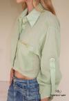 CAMISA CROPPED OVER FEMININA matcha PERFECT WAY