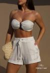 SHORTS FEMININO OFF WHITE PERFECT WAY