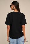 T-SHIRT OVER C/ METAL FEMININA PRETO PERFECT WAY