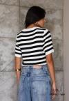 BLUSA DE TRICO FEMININA OFF white C/ PRETO PERFECT WAY