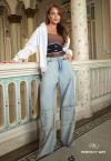 CALÇA  WIDE LEG CÓS BAIXO FEMININA DIRTY JEANS PERFECT WAY