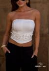 CROPPED FEMININO S/ALÇA OFF WHITE PERFECT WAY