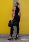 CONJUNTO REGATA + CALÇA SKINNY COM PEZINHO PRETO PERFECT WAY