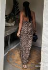 VESTIDO FEMININO LONGO ESTAMPADO cru c/ preto PERFECT WAY