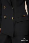 BLAZER C/ GOLA BOTOES DE METAIS FEMININO PRETO PERFECT WAY