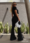 CONJUNTO BLAZER + CALÇA FLARE PRETO PERFECT WAY