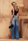 CALÇA WIDE LEG  INTERMEDIARIO FEMININA JEANS ESTONADO PERFECT WAY