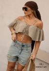 Perfect Way - CROPPED  FEMININO CAQUI