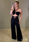 TOP FEMININO UM OMBRO SÓ PRETO PERFECT WAY