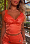 TRIJUNTO CROPPED+ SAIA + BLAZER LARANJA PERFECT WAY