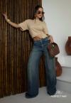 Perfect Way - CALÇA FEMININA WIDE LEG JEANS JEANS ESTONADO