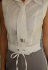 CAMISA CROPPED SEM MANGA FEMININA OFF WHITE PERFECT WAY