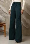 CALÇA  COS ELASTICO C/ BOLSO FEMININA VERDE ESCURO PERFECT WAY
