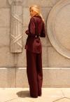 CALÇA FEMININA WIDE LEG  BORDO PERFECT WAY