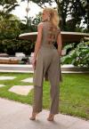 CONJUNTO COLETE ALONGADO ALFAIATARIA C/ ABOTOAMENTO FEMININO verde militar PERFECT WAY