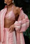 TOP DE ALÇA S/ BOJO TECIDO BORD DET METAL FEMININO ROSA C/ CRU PERFECT WAY