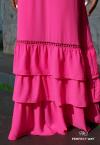 VESTIDO LONGO C/ BABADOS   ROSA PERFECT WAY