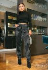 CALÇA ALFAIATARIA PRETO COM LISTRA PERFECT WAY
