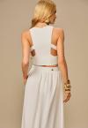 SAIA MAXI MIDI FEMININA EVASE CÓS DUPLO OFF WHITE PERFECT WAY