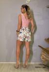 CROPPED MALHA PLISSADA DECOTE V C/ ZIPER FEMININO ROSA QUARTZO PERFECT WAY