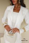 BLAZER FEMININO COM OMBREIRA OFF WHITE PERFECT WAY