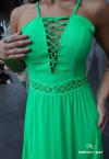 VESTIDO LONGO C/ BABADOS      verde PERFECT WAY