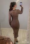VESTIDO MAXI MIDI  FEMININO TRICÔ cacau PERFECT WAY