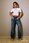 BLUSA CROPPED FEMININA OFF WHITE PERFECT WAY