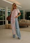 MAX T- SHIRT OVE EST EXCL FEMININA ROSA / AZUL PERFECT WAY