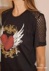 T-SHIRT FEMININA ESTAMPADA PRETO PERFECT WAY